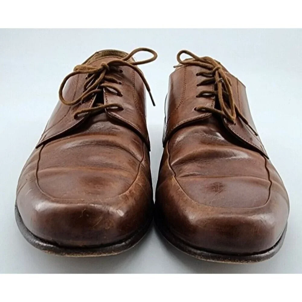 JOHNSTON & MURPHY Soft‎ Brown Italian Oxford Lace Up Dress Shoes Men's Size 12M